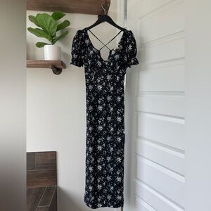 Inspired Hearts Floral Black maxi Dress